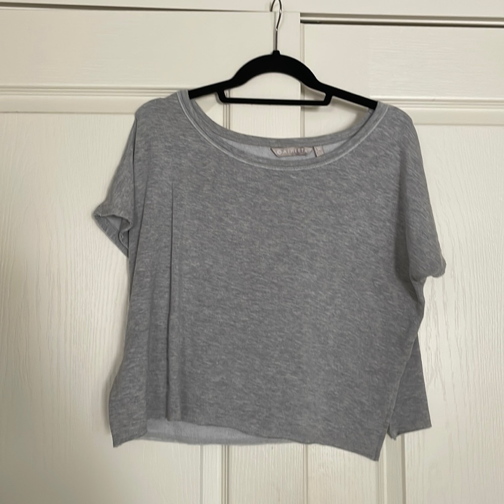 Athleta Cropped Short Sleeve Sweater